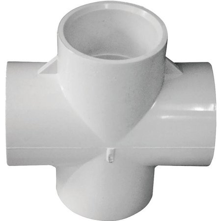 LASCO Pipe Cross, 1 in, Slip, PVC, White, SCH 40 Schedule, 450 psi Pressure 420010BC